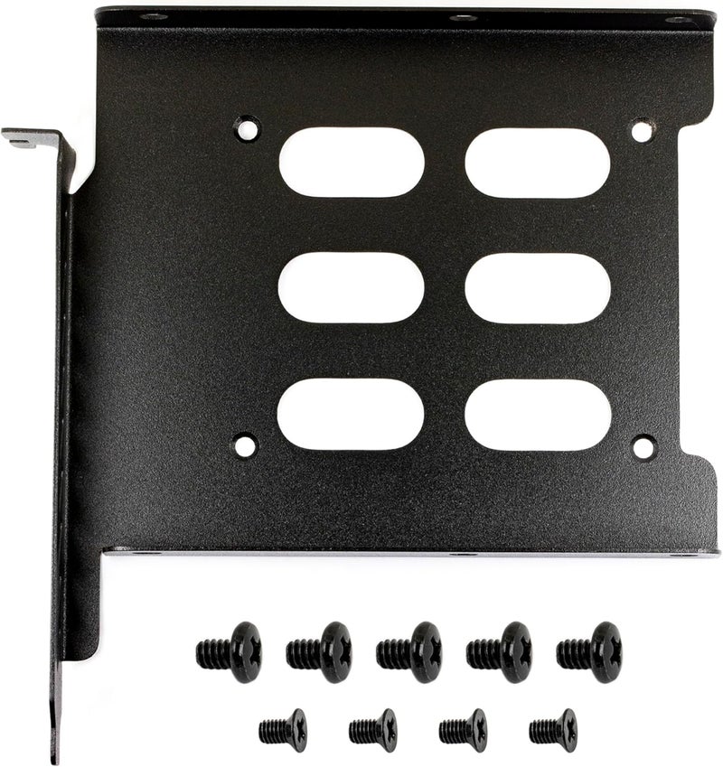 jujinglobal 2.5" to 3.5" Hard Drive Tray Holder for PCI SSD HDD Metal Mounting Bracket Adapter (Steel Painted Black) - Image 1